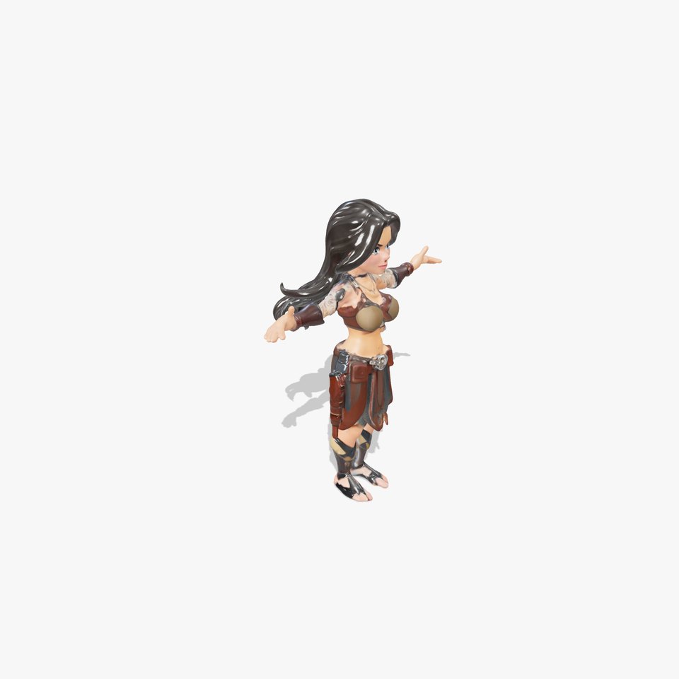 Warrior Princess Rigged and Animated D Character Model